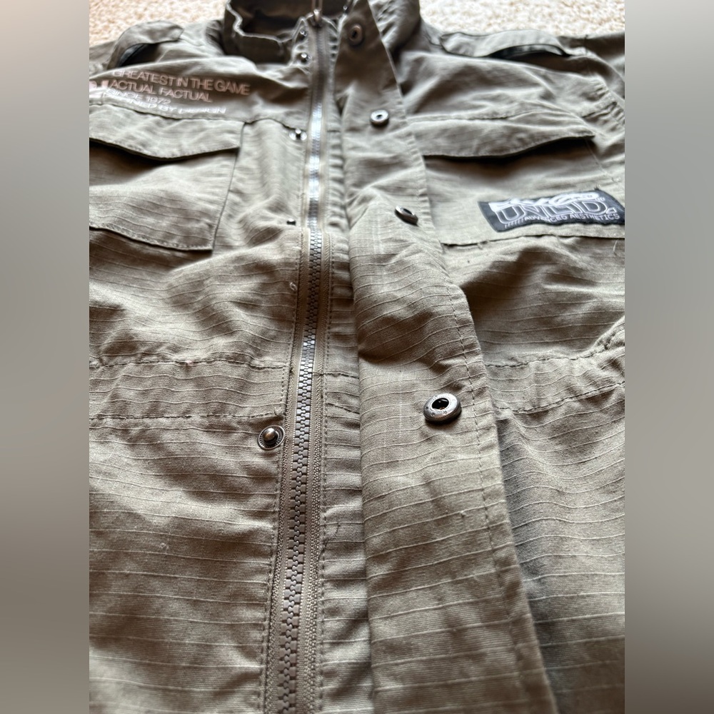 Ecko Unltd Khaki/Green Field Jacket Men’s Large Utility Pockets Full‎ Zip EUC - Picture 6 of 14